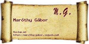 Maróthy Gábor névjegykártya