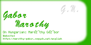 gabor marothy business card